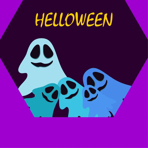 Halloween Geest Nacht Illustratie Vector Achtergrond — Stockvector