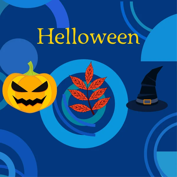 Halloween Podzimní Dýňová Blatník Vektorové Pozadí Listu — Stockový vektor