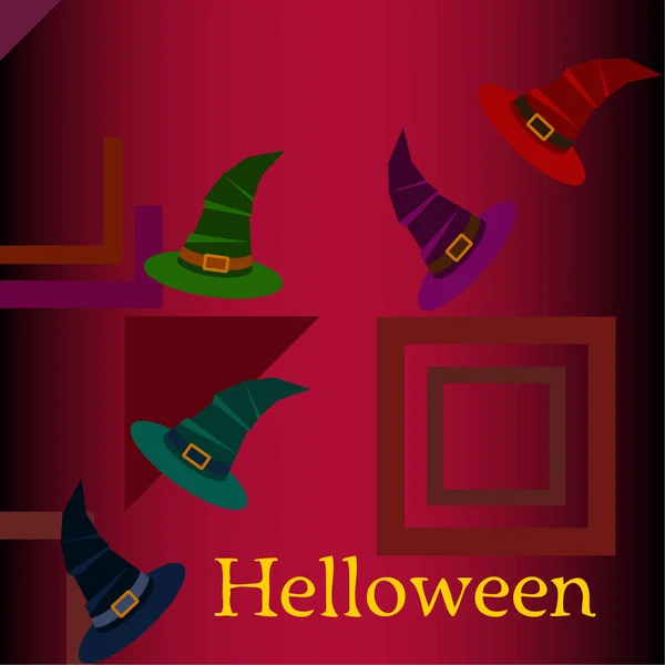 Halloween Hexenhüte Vektor Hintergrund — Stockvektor