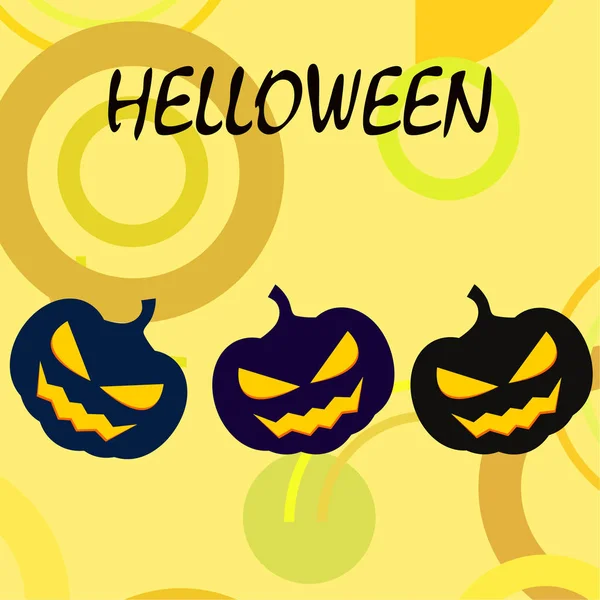 Halloween Achtergrond Met Pompoenen Vector Illustratie — Stockvector