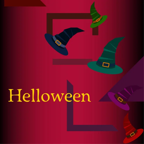 Chapeaux Sorcière Halloween Fond Vectoriel — Image vectorielle
