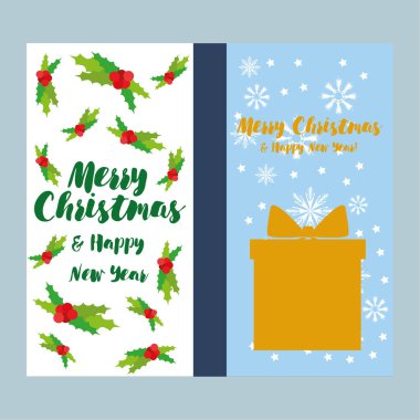 Mutlu Noeller ve mutlu yıllar tebrik kartı.