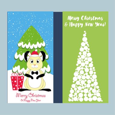 Mutlu Noeller ve mutlu yıllar tebrik kartı. 