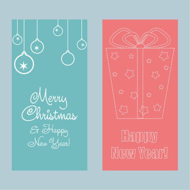 Mutlu Noeller ve mutlu yıllar tebrik kartı. 