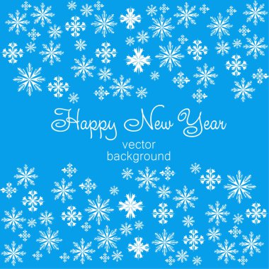 Yeni yıl vektör tebrik kartı, kar taneleri ile tatil arka plan. Noel, arka plan