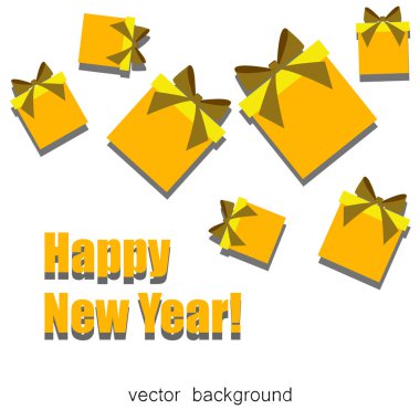  Noel hediyeleri ile tebrik kartı. Vektör çizim.