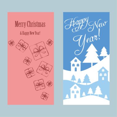 Mutlu Noeller ve mutlu yıllar tebrik kartı. 