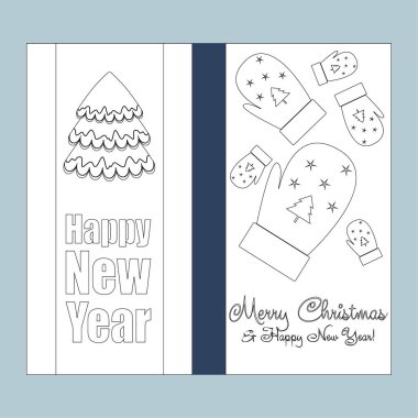 Mutlu Noeller ve mutlu yıllar tebrik kartı.