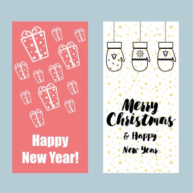 Mutlu Noeller ve mutlu yıllar tebrik kartı.  