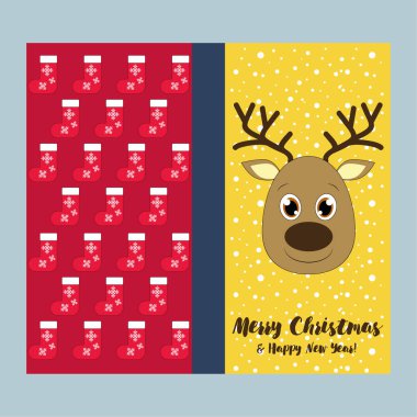 Mutlu Noeller ve mutlu yıllar tebrik kartı.