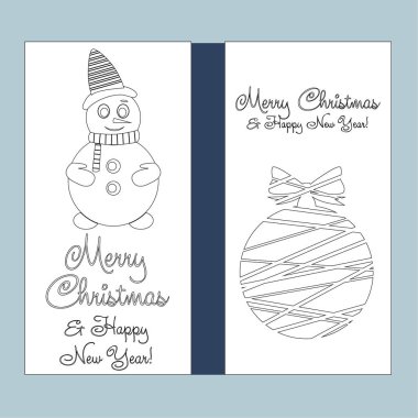 Mutlu Noeller ve mutlu yıllar tebrik kartı.