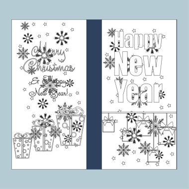 Mutlu Noeller ve mutlu yıllar tebrik kartı.