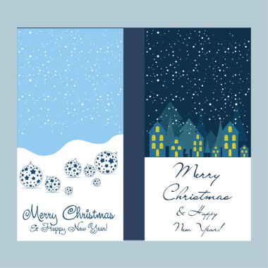 Mutlu Noeller ve mutlu yıllar tebrik kartı.