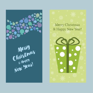 Mutlu Noeller ve mutlu yıllar tebrik kartı.  