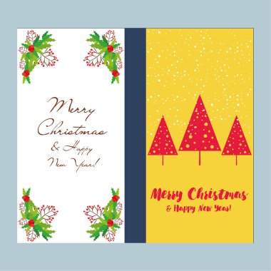 Mutlu Noeller ve mutlu yıllar tebrik kartı.  