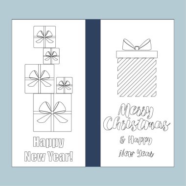 Mutlu Noeller ve mutlu yıllar tebrik kartı.