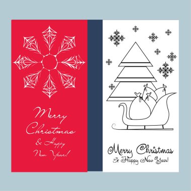 Mutlu Noeller ve mutlu yıllar tebrik kartı.  