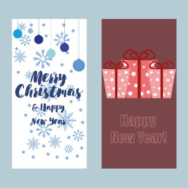 Mutlu Noeller ve mutlu yıllar tebrik kartı.  