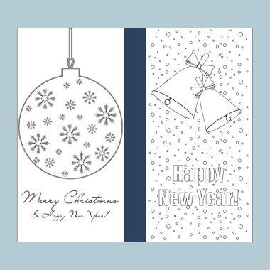 Mutlu Noeller ve mutlu yıllar tebrik kartı.