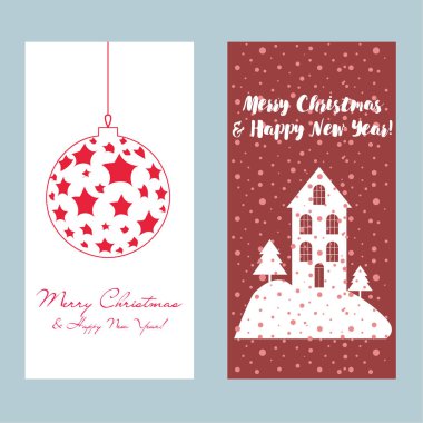 Mutlu Noeller ve mutlu yıllar tebrik kartı.  