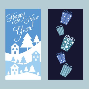 Mutlu Noeller ve mutlu yıllar tebrik kartı.  