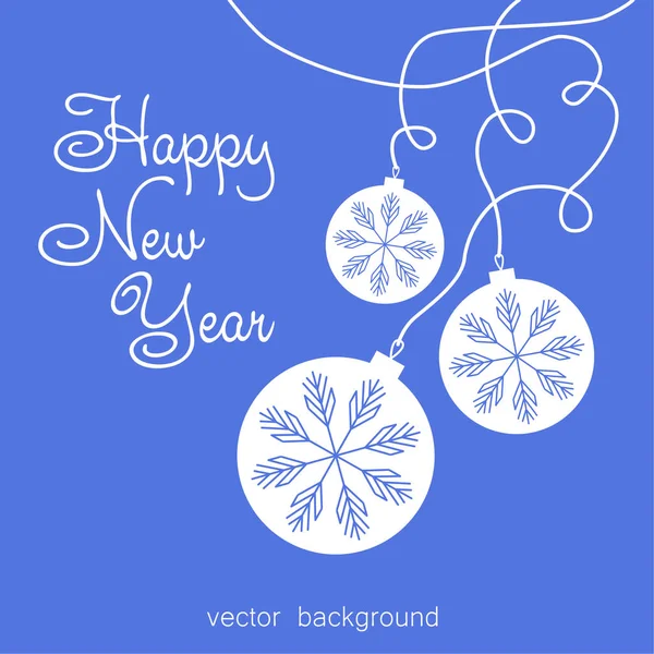 Tarjeta Felicitación Vectorial Año Nuevo Fondo Vacaciones Bolas Navidad Fondo — Archivo Imágenes Vectoriales