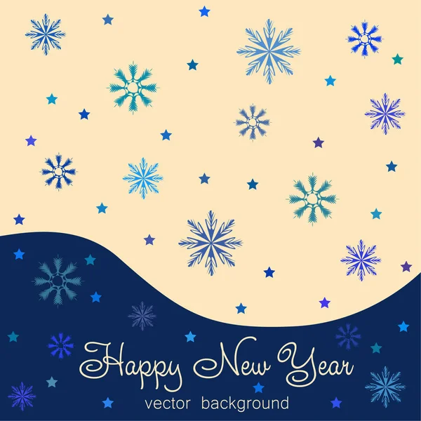 New Year Vector Greeting Card Holiday Background Snowflakes Christmas Abstract — Stock Vector