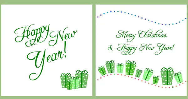 Nya Året Vektor Gratulationskort Holiday Bakgrund — Stock vektor