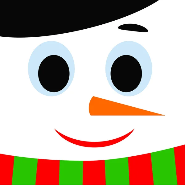New Year Christmas Vector Greeting Card Snowman — Stock Vector