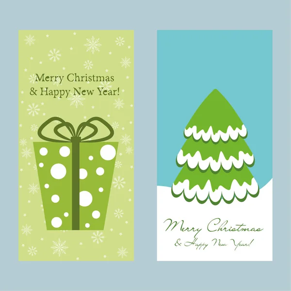 Merry Christmas Happy New Year Greeting Card — Stock Vector