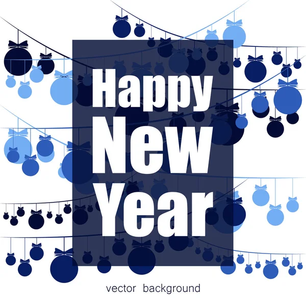 New Year Vector Greeting Card Holiday Background Christmas Balls Christmas — Stock Vector