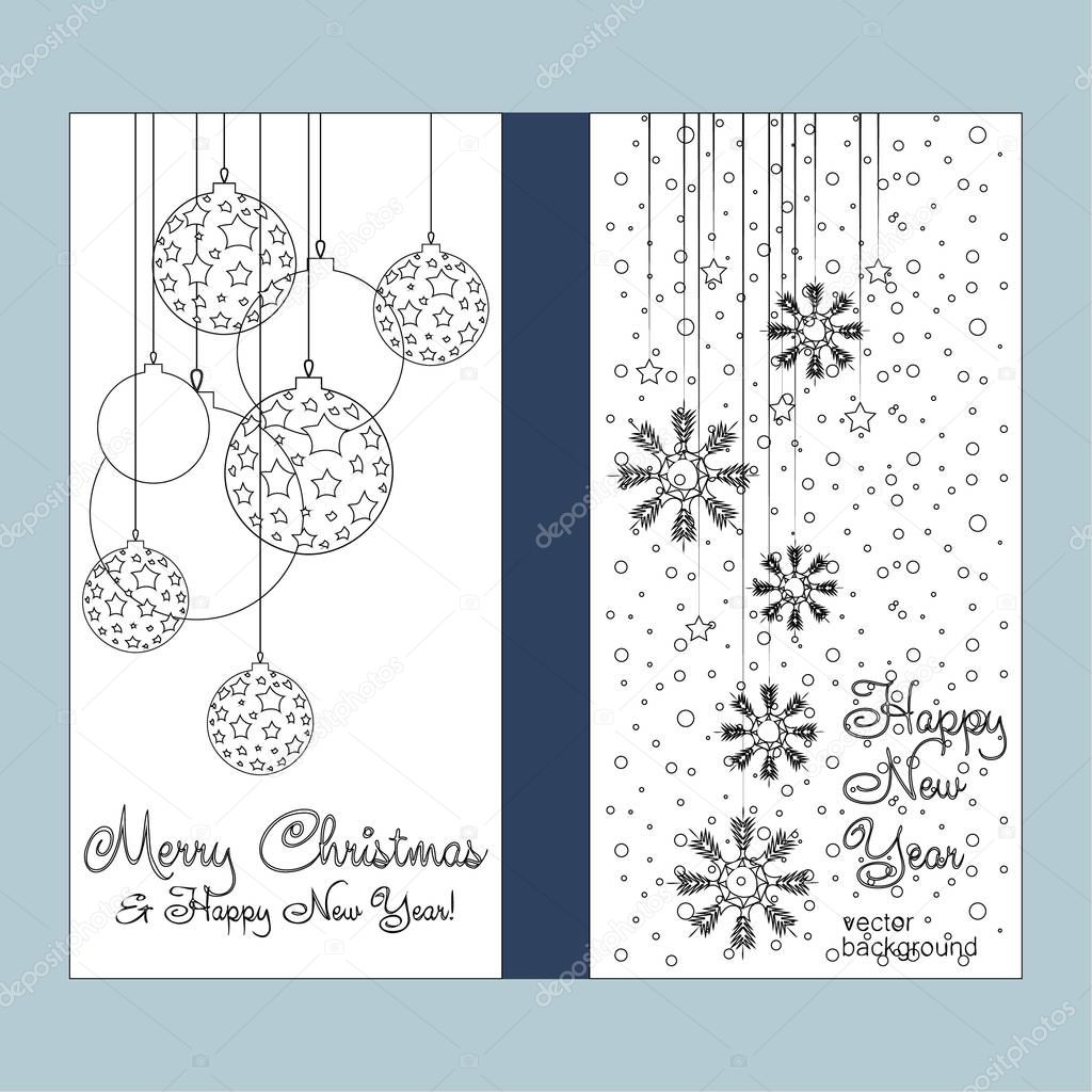 Merry Christmas and happy New Year greeting card