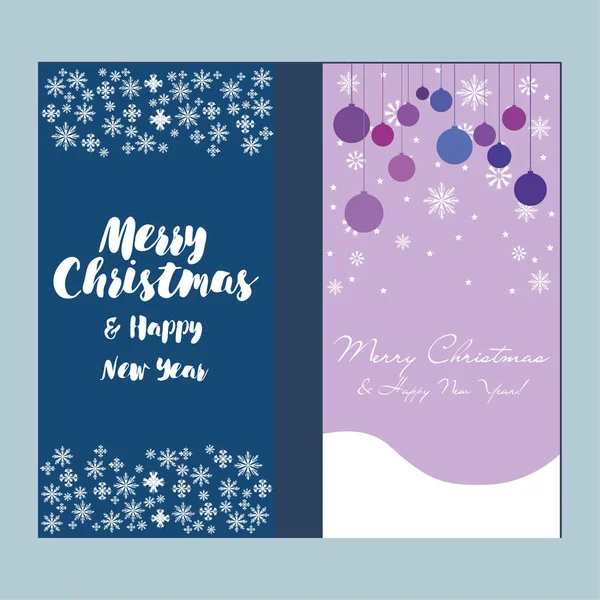 Merry Christmas Happy New Year Greeting Card — Stock Vector