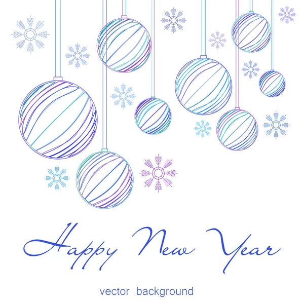 Nový Rok Vektorové Blahopřání Dovolená Pozadí Vánoční Koule Vánoce Abstraktní — Stockový vektor