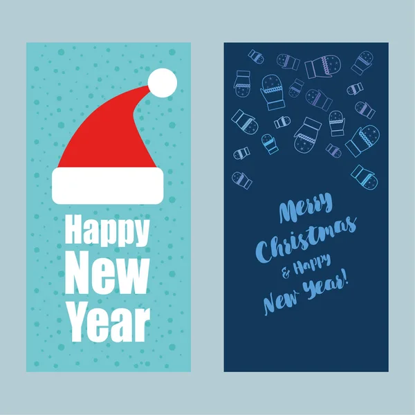 Wesołych Świąt Szczęśliwego Nowego Roku Kartka Życzeniami — Wektor stockowy