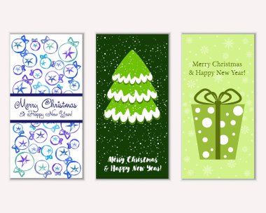 vektör çizim kış tatil tebrik kartları