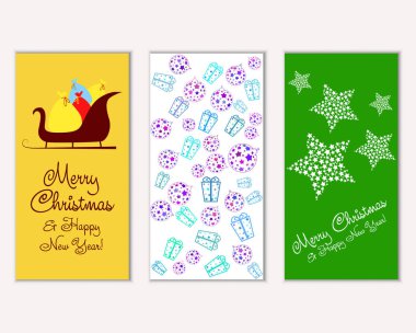 vektör çizim kış tatil tebrik kartları