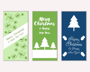 Renkli Noel kartları ile yeni yıl süslemeleri, illüstrasyon vektör