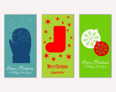 vektör çizim kış tatil tebrik kartları