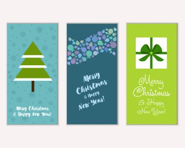 vektör çizim kış tatil tebrik kartları