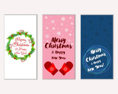 Renkli Noel kartları ile yeni yıl süslemeleri, illüstrasyon vektör
