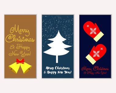 vektör çizim kış tatil tebrik kartları