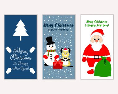 Mutlu Noeller ve mutlu yeni yıl tebrik kartları   