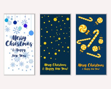 vektör çizim kış tatil tebrik kartları