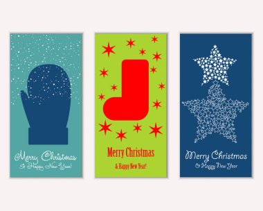 vektör çizim kış tatil tebrik kartları