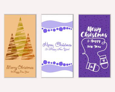 vektör çizim kış tatil tebrik kartları