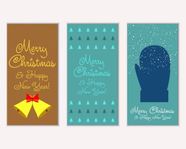 vektör çizim kış tatil tebrik kartları