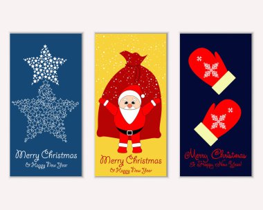 vektör çizim kış tatil tebrik kartları