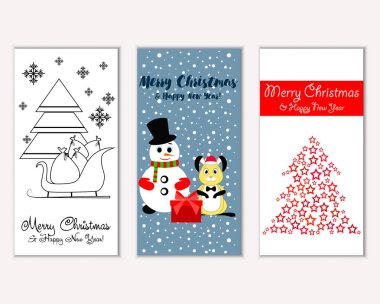 Mutlu Noeller ve mutlu yeni yıl tebrik kartları   