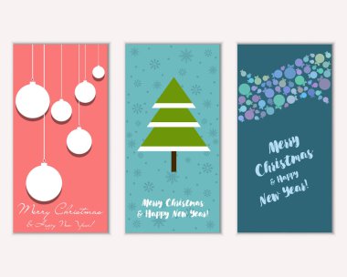 vektör çizim kış tatil tebrik kartları